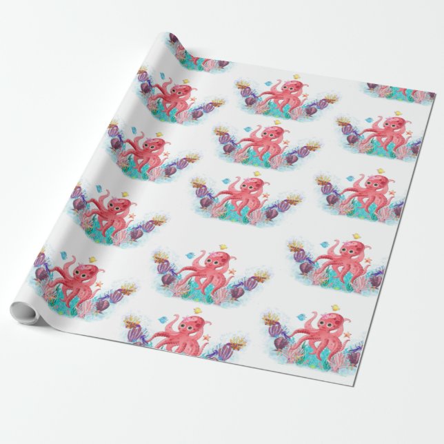 Papel De Regalo Fantasía de Octopus (Desenrollado)