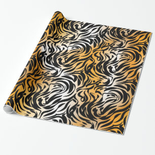Papel De Regalo Fantasía exótica Animal Imprimir tigre y cebra