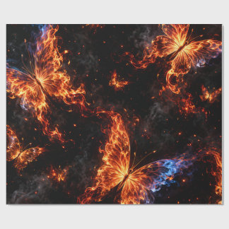 Papel de regalo Fantasía Mariposa en llamas