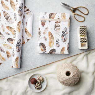 Papel De Regalo Fantasías nativas de la tribu crema marrón