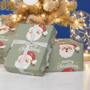Papel De Regalo Fantasioso Papá Noel Escandinavo Feliz Navidad