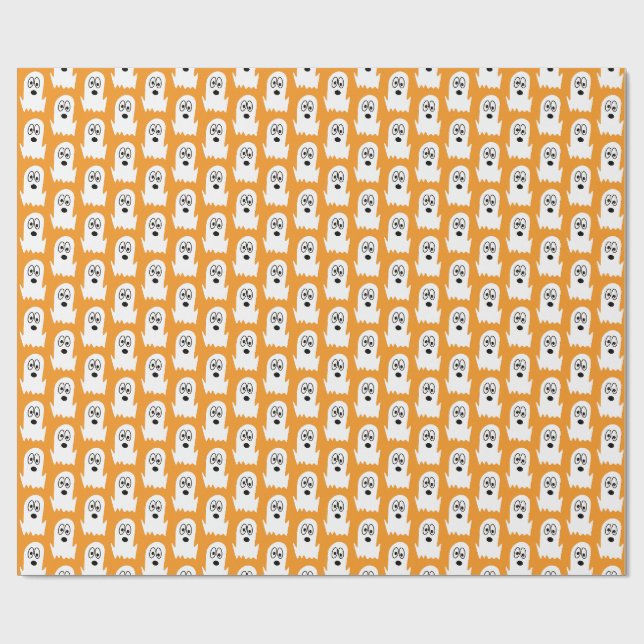 Papel De Regalo Fantasma de Halloween (Superficie plana)