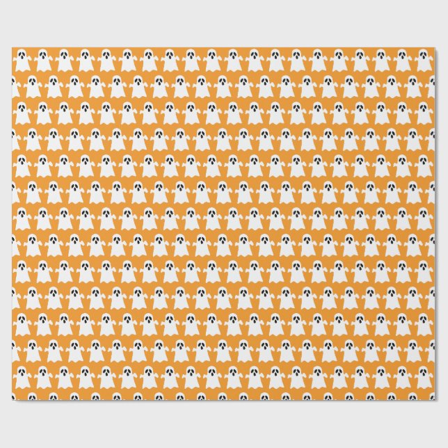 Papel De Regalo Fantasma de Halloween (Superficie plana)