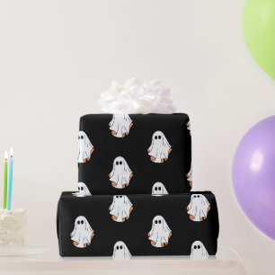 Papel De Regalo Fantasma de Halloween, Halloween Divertido, Fiesta