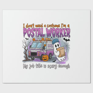 Papel De Regalo Fantasma de Halloween, trabajador postal