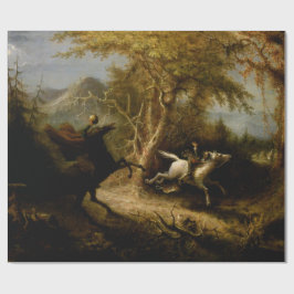 Papel De Regalo Fantasma de Halloween, un jinete sin cabeza