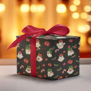 Papel De Regalo Fantasma de Navidades retro curados