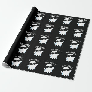 Papel De Regalo Fantasma divertida de Eerie Pun Dark BG