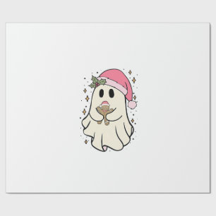Papel De Regalo Fantasma espeluznante sosteniendo una Navidad de p
