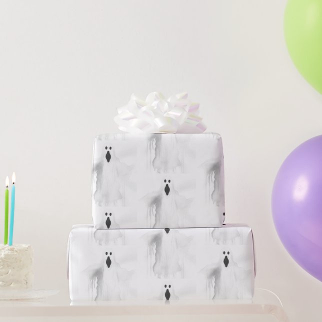 Papel De Regalo Fantasma fantasmal (Regalos de fiesta)