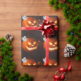 Papel De Regalo Fantasma Lindo y Espeluznante de Halloween
