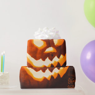 Papel De Regalo Fantasma Lindo y Espeluznante de Halloween