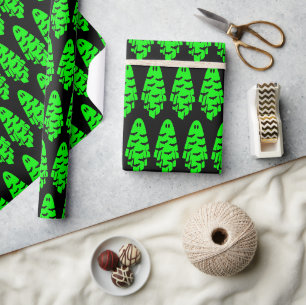 Papel De Regalo Fantasma negro y verde