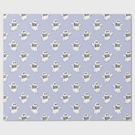 Papel De Regalo Fantasmagórico Patrón de Halloween Morado
