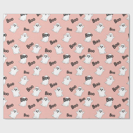 Papel De Regalo Fantasmagórico Patrón de Halloween Rosa