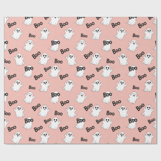 Papel De Regalo Fantasmagórico Patrón de Halloween Rosa