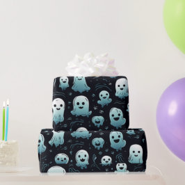 Papel De Regalo Fantasmagóricos Azules Lindos Modernos Adorables N