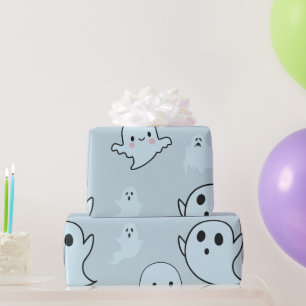 Papel De Regalo Fantasmagoricos Fantasmas Blancos Halloween Verde