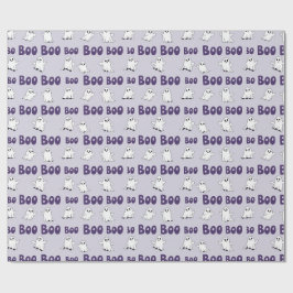 Papel De Regalo Fantasmas Boo Patrón de Halloween Morado
