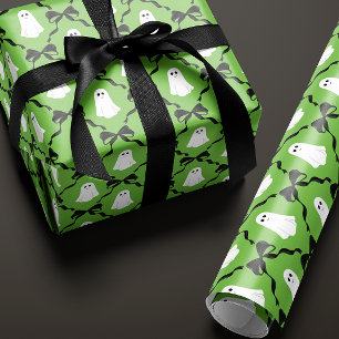 Papel De Regalo Fantasmas cortos y arcos negros en la Halloween ve