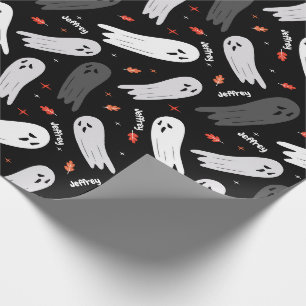 Papel De Regalo Fantasmas de cumpleaños de Halloween Añadir Person