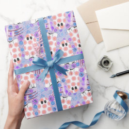 Papel De Regalo Fantasmas florales de Pastel Halloween