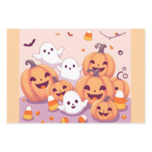 Papel de Regalo Fantasmas y Calabazas Pastel
