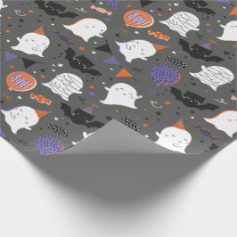 Papel De Regalo Fantasmas y murciélagos de la fiesta de Halloween