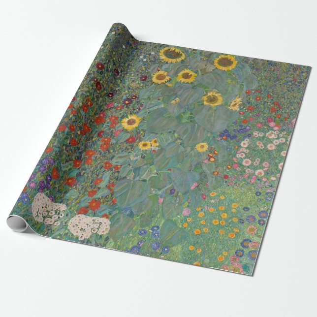 Papel De Regalo Farm Garden Sunflowers, de Gustav Klimt Painting (Desenrollado)