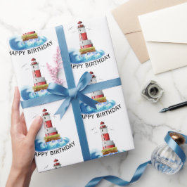 Papel De Regalo Faro De Cumpleaños Con Onda