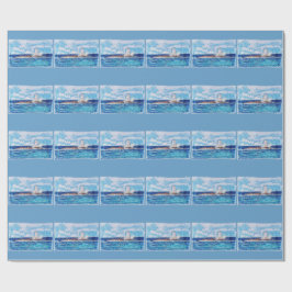 Papel De Regalo Faro en Azul