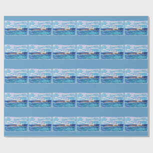 Papel De Regalo Faro en Azul