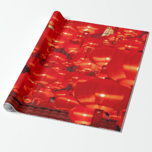 Papel De Regalo Faros rojos tradicionales decorados para los nuevo