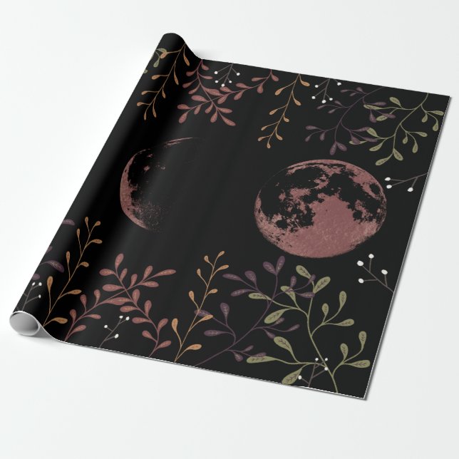 Papel De Regalo Fases de la Luna Oscura (Desenrollado)