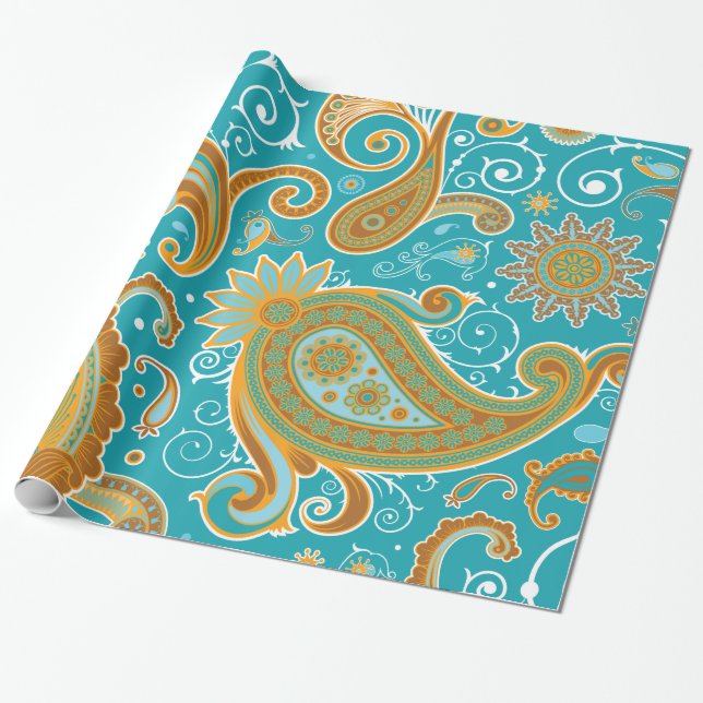 Papel De Regalo Fashion Fine Paisley Guay Cute Girly Retro (Desenrollado)