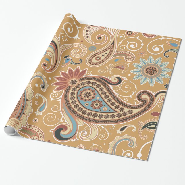 Papel De Regalo Fashion Fine Paisley Guay Cute Girly Retro (Desenrollado)