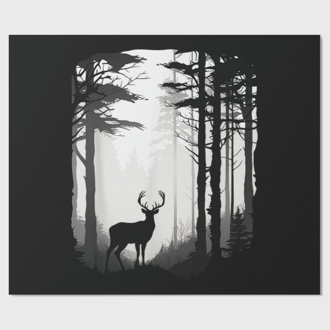 Papel De Regalo Fauna del bosque de ciervos (Superficie plana)
