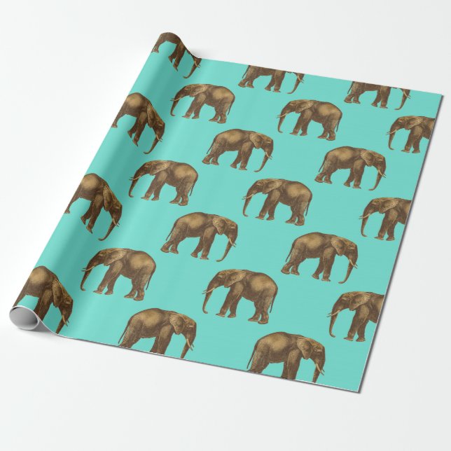 Papel De Regalo Fauna salvaje Elephant Safari (Desenrollado)