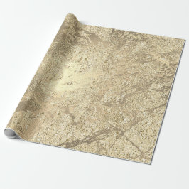 Papel De Regalo Faux Champaigne Gold Marble Metallic Stroke