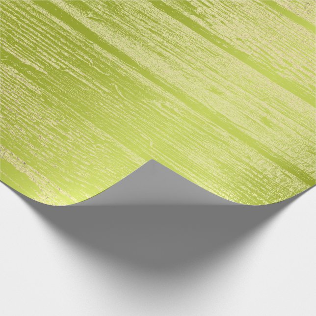 Papel De Regalo Faux Champaigne Gold Wood Shabby Lime Green (Esquina)