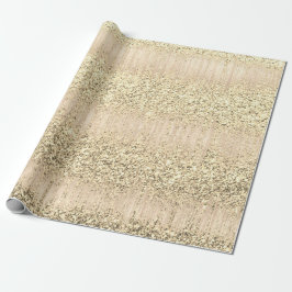 Papel De Regalo Faux Champaigne Rosa Ivory Metallic Purpurina