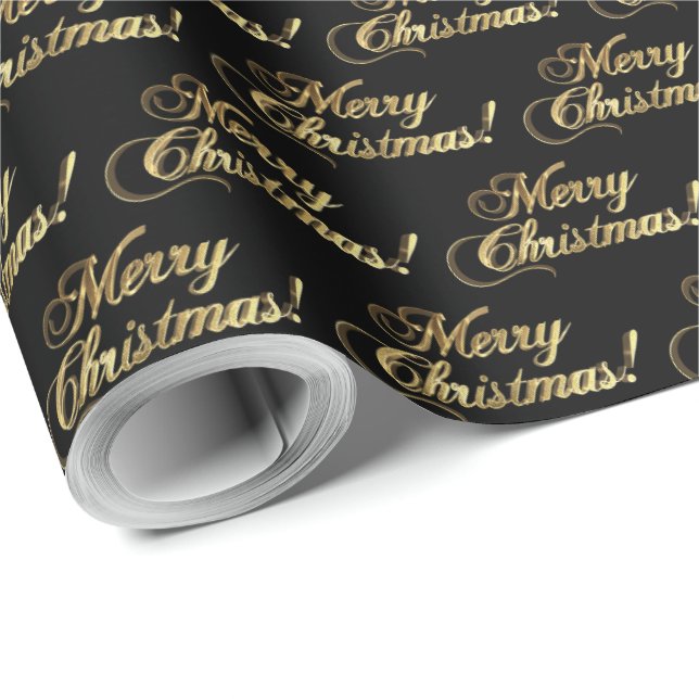 Papel De Regalo Faux Christmas Elegant Faux Relieve metalizado dor (Esquina del rollo)