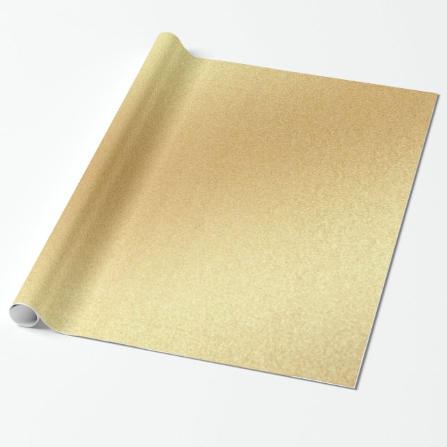 Papel De Regalo Faux Gold Purpurina Moderno Golden Elegant Glossy (Desenrollado)