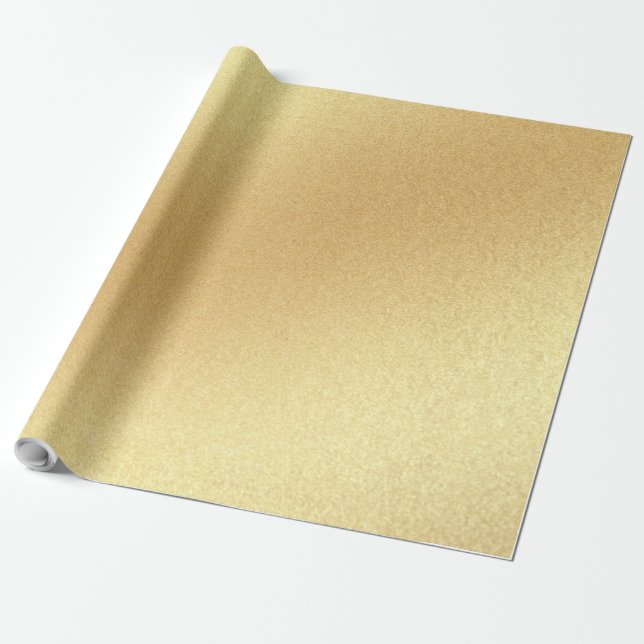 Papel De Regalo Faux Gold Purpurina Moderno Golden Elegant Glossy (Desenrollado)