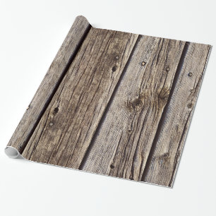 Papel De Regalo Faux Grey Weather-board Barn Siding