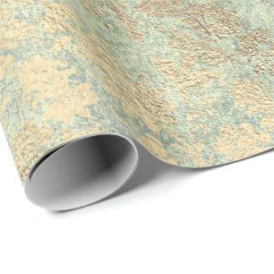 Papel De Regalo Faux Royal Gold Floral Powder Floral Floral Pearly