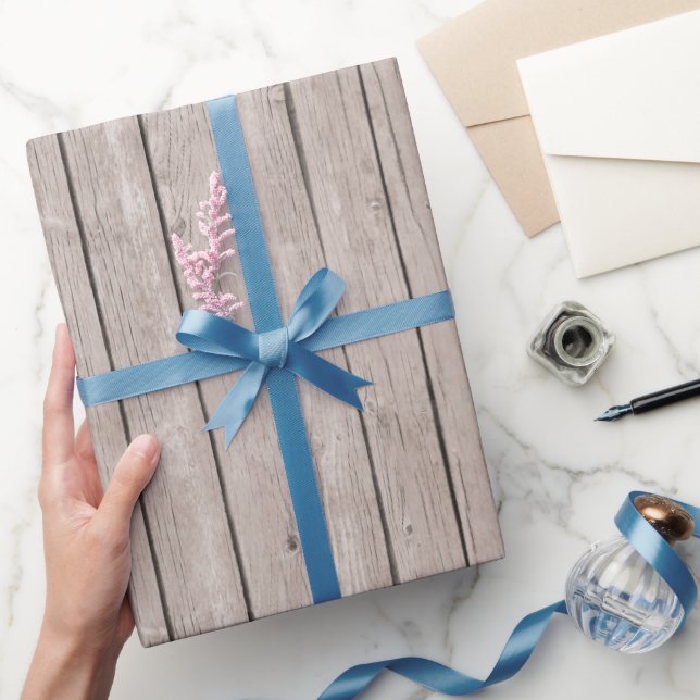 Papel De Regalo Faux Rustic Wood Brown (Regalar)