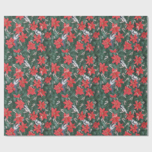 Papel De Regalo Favorables Poinsettias del navidad del arma