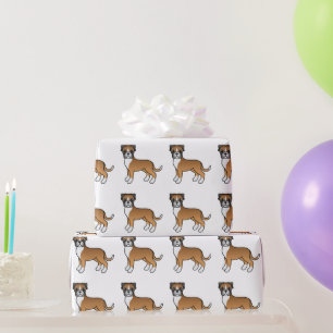 Papel De Regalo Fawn Boxer Cute Cartog Pattern