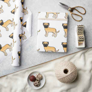 Papel De Regalo Fawn Bullmastiff Cute Cartog Pattern